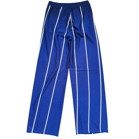 Tory Burch Sport Mini Double Stripe Wide Leg Trousers Pants Navy Blue Small Luxe - Picture 10 of 10